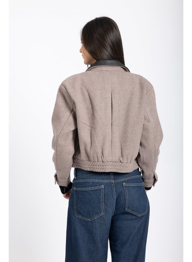 AMICI Beige bomber jacket(REAL LEATHER) - Image 3